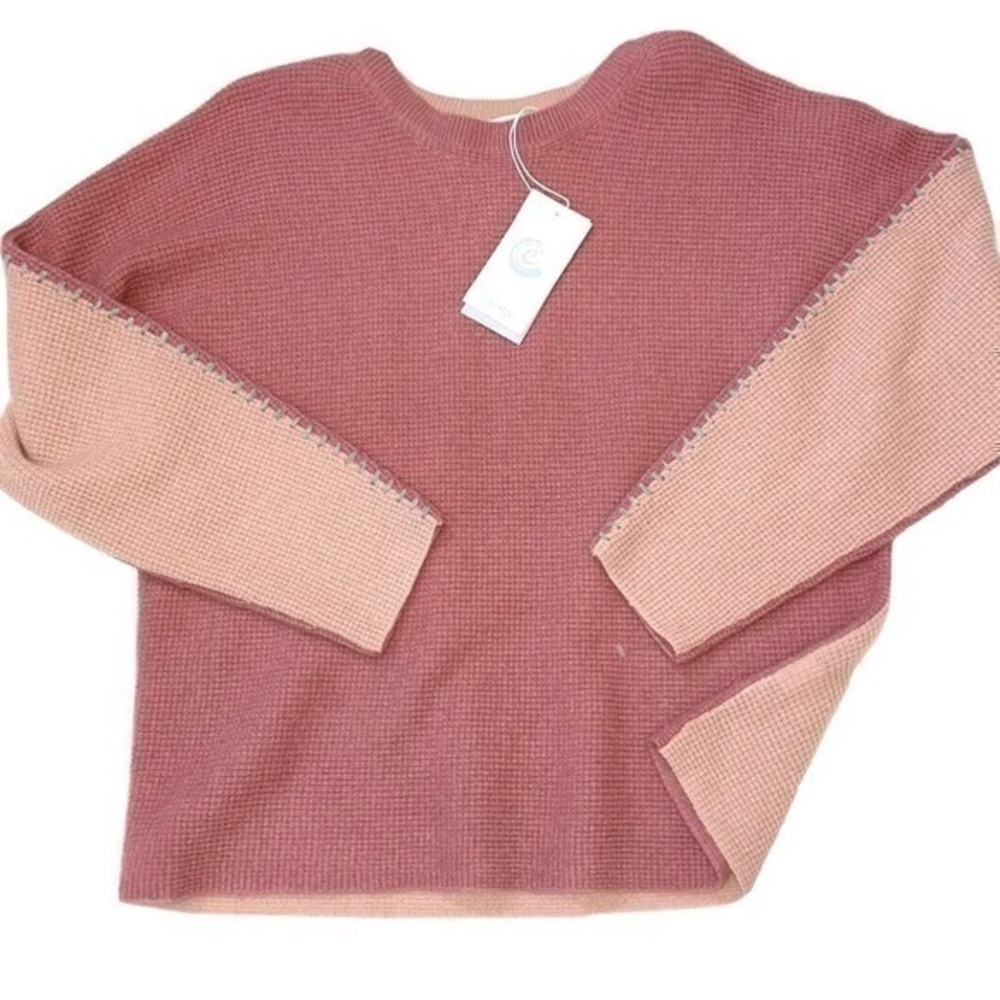 Johnny Was Calme Cashmere Waffle Whip Stitch Knit sweater NWT (oversized)